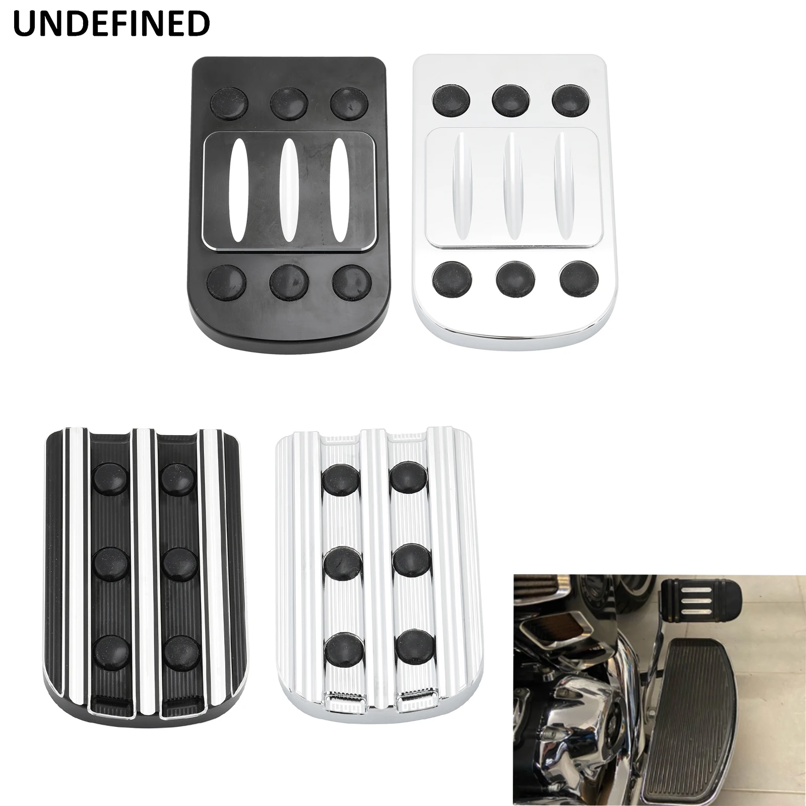 Motorcycle Black/Chrome Large Foot Pegs Footrest Brake Pedal Pad Cover For Harley Softail Touring CVO Electra Glide Dyna Fat Boy motorcycle accessories motorcycle footrests motorcycle foot pedals