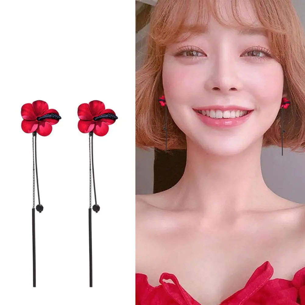 2020 Новинка Ретро Женская цветная Цветочная Длинная кисточка цепочка подвеска