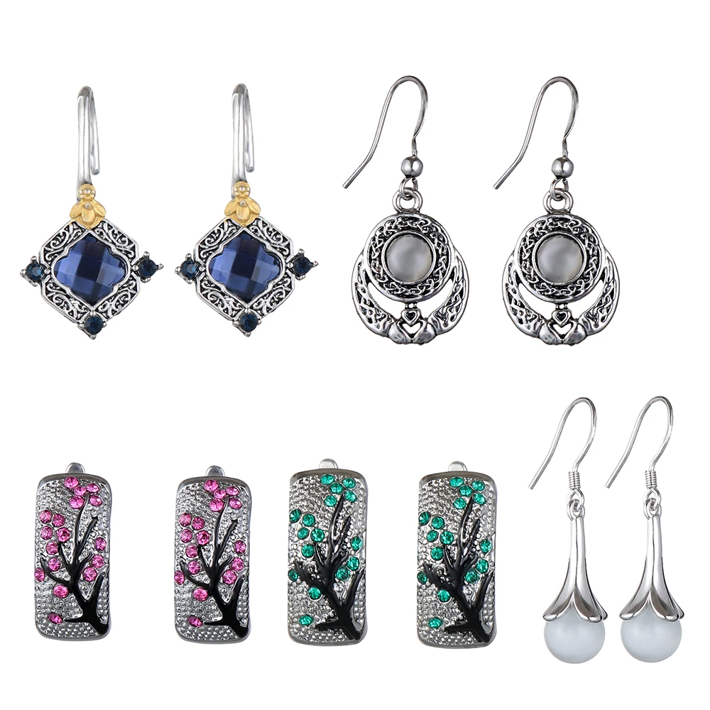 

2019 Hook Moonstone Water Drop Opal Crystal Beads Dangle Natural Pendant Stone Earring Handmade Women Jewelry Earrings Girl Gift