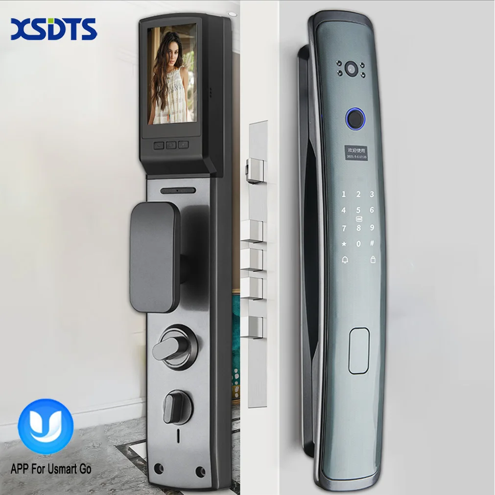 

USmart GO Biometrical Electronic Camera Smart Door Lock APP Remotely Fingerprint Smart IC Card Password Key Unlock Digital Locks