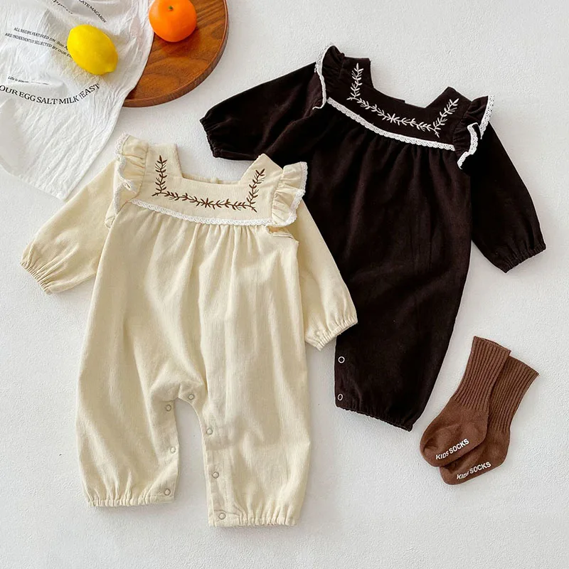 Spring Newborn Kids Baby Girls Jumpsuits Clothes Sweet Infant Kids Baby