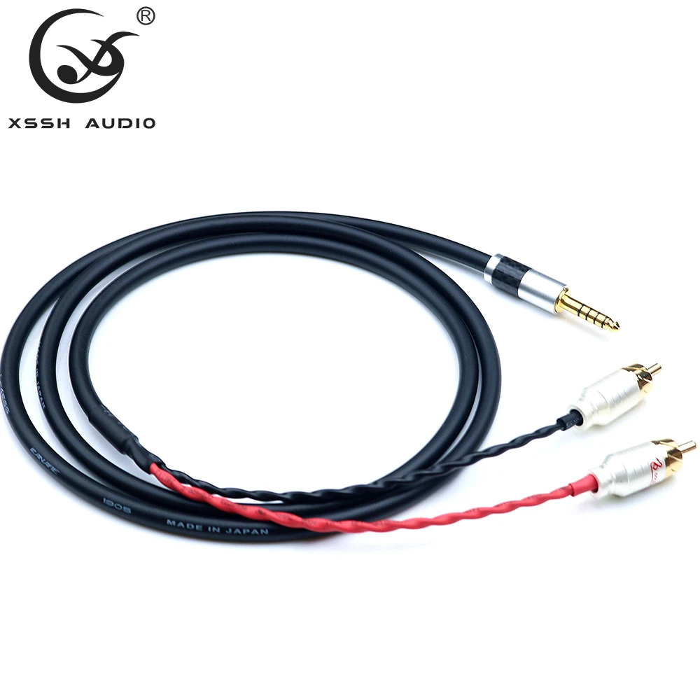 XSSH audio YIVO HIFI OFC pure copper Headphone Earphone Extension Cable Wire Cord 4 4mm to 2 RCA male Cables