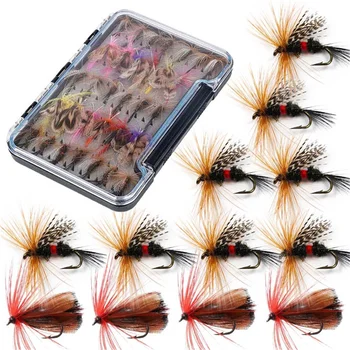 32-84Pieces Dry Wet Flies Nymph Box Set Fly Fishing Flies Trout Bass Lure Artificial Fish Bait 1