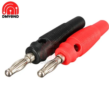 

2PCS 1Pair Red Black Nickel Plated Solderless Speaker Banana Plug Audio Jack Connector