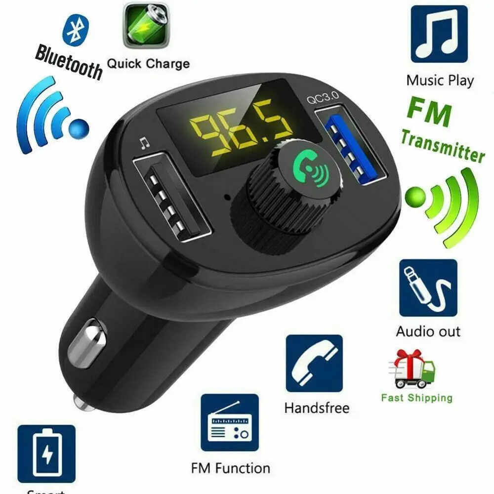 Автомобильный комплект QC3.0 USB зарядное устройство музыкальный радио Bluetooth приемник fm-передатчик модулятор Handsfree MP3 плеер