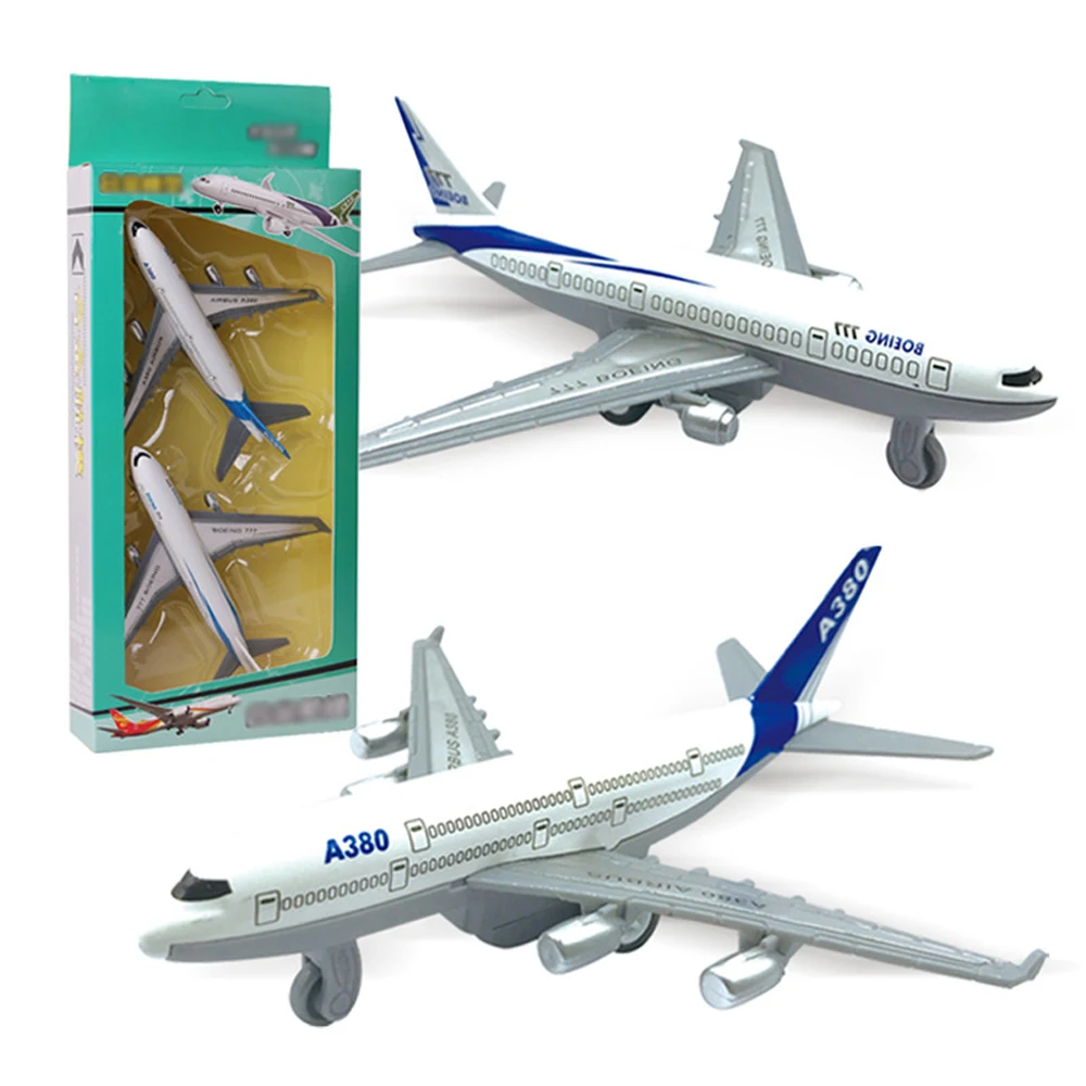 2pcs/Set 777 Avion A380 Alliage Modèle Avion jouets Tirez Puissance Avion Toys 