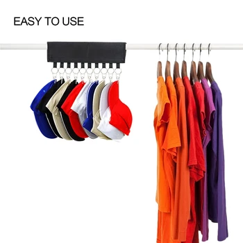 

2 Pieces Cap Organizer Hanger, Hat Organizer Cap Racks With 10 Stainless Steel Clips, Portable Clothes Hanger, Folding Clothes H