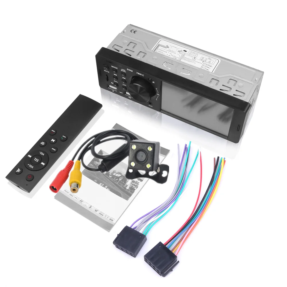 1 Din Car Radio FM Autoradio Bluetooth Multimedia MP3 MP5 Player 4.1" Inch Car Stereo 12V Auto Audio USB Remote Control - Цвет: Controller-Camera