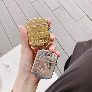 

2020 Plating Crocodile Skin Cases for Airpods 1 2 Bluetooth Wireless Earphone Cover for Airpods Charging Box Headphone Protector