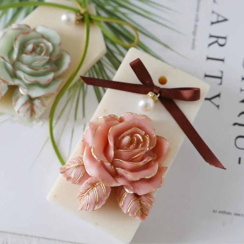 Rose Flower Soap Mold Handmade Soap Mold Mousse Cake Silicone Cake Baking Tools Molds For Making