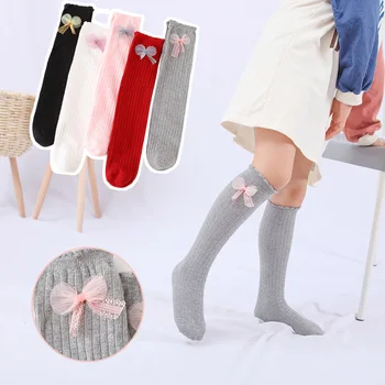 

Baby Girls Casual Knee High Socks Tube Bowknot Infants Toddlers Princess Stockings