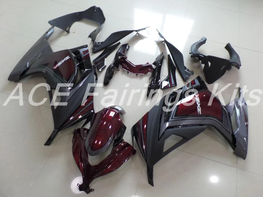 ABS обтекатель комплект для Kawasaki Ninja300 EX300 300R 2013 13 14 15 16 17 Обтекатели набор(литья под давлением) красное вино
