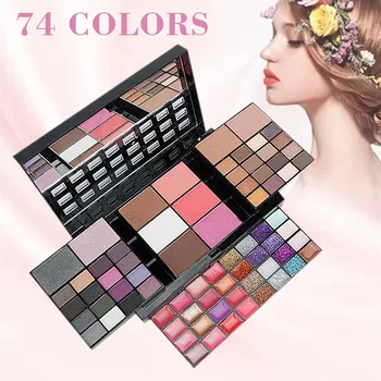 

74 Colors Makeup Palette Set Eye Shadow Blush Lip Gloss Long Lasting Cosmetics Pressed Cosmetic Palette