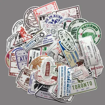 

60Pcs PVC Stickers Waterproof Airmail Postmark Graffiti Decals DIY Ideals for Laptop Car Styling Phone Bicycles Luggage
