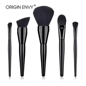 

ORIGIN ENVY 5pcs Makeup Brush Set Black Wooden Handle Foundation Loose powder Eye shadow Multifunction Make up brushes Tools