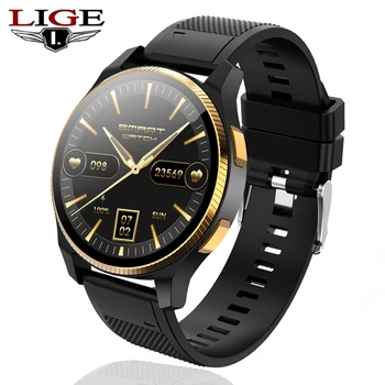 

LIGE Smart Watch Men Bluetooth Call Waterproof Sports Fitness Watch Full touch screen Health Tracker play music smartwatch Women