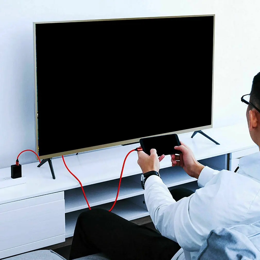 Для samsung Galaxy S10 S9 Note 9 type-C USB-C к HDMI HDTV 4K Кабель-адаптер type C к HDMI кабель красный