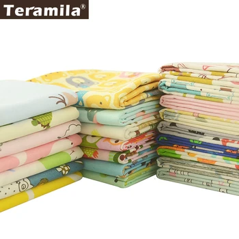 

Teramila Cartoon Design 100% Cotton Fabric Telas 50x100cm/pcs DIY Patchwork Algodon Kids Cloth Craft Tissus Qulits Sewing Pillow