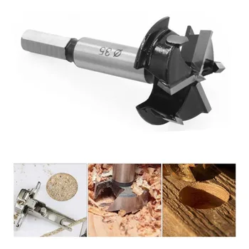 

Drilling Drill Bit Tool 35mm 3 Flutes Router Auger Tungsten steel alloy