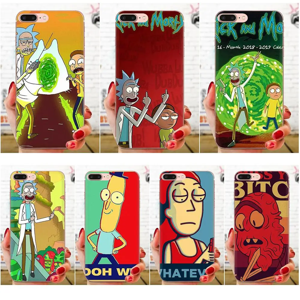 Мягкий TPU модный Rick Y Morty Para Для huawei Honor mate 7 7A 8 9 10 20 V8 V9 V10 G Lite Play Mini Pro P