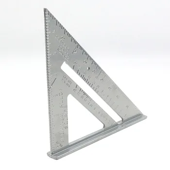 

7Inch Aluminum Alloy Right Angle Ruler Triangular Measuring Woodworking Tool DNJ998