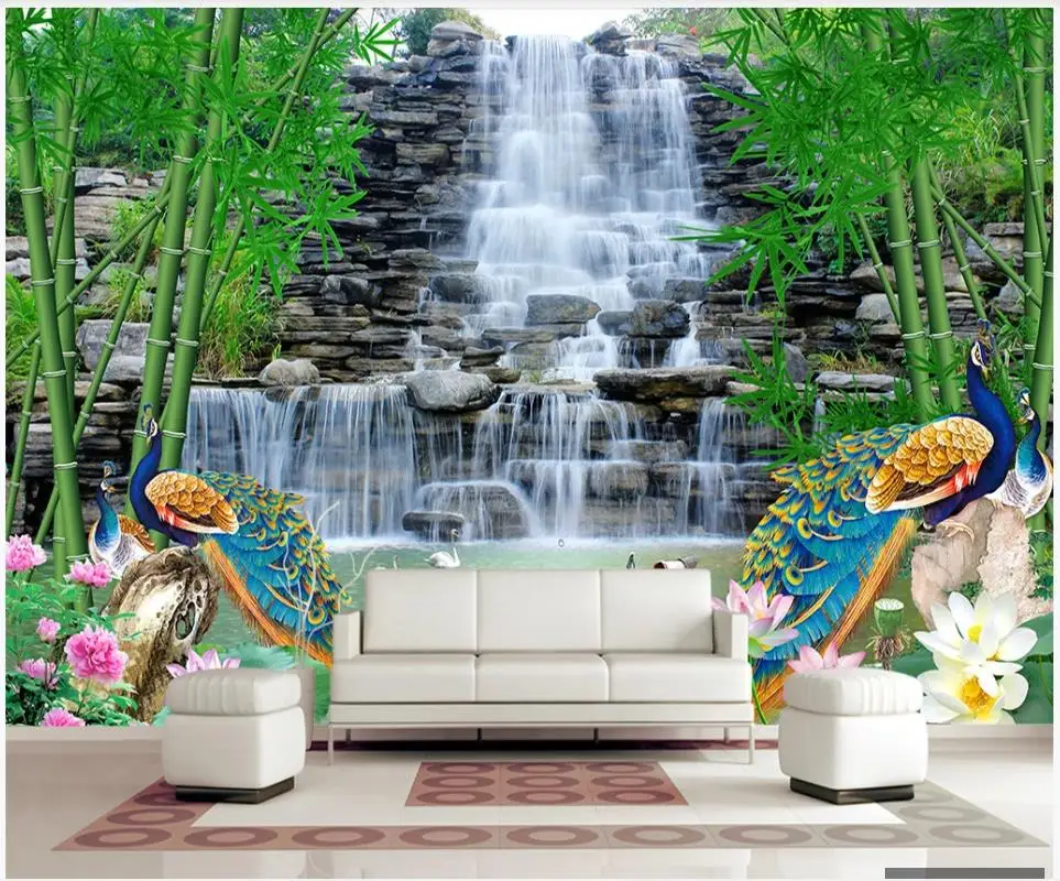 Пользовательские фото обои 3d росписи для стен 3 d пастырской пейзаж водопада
