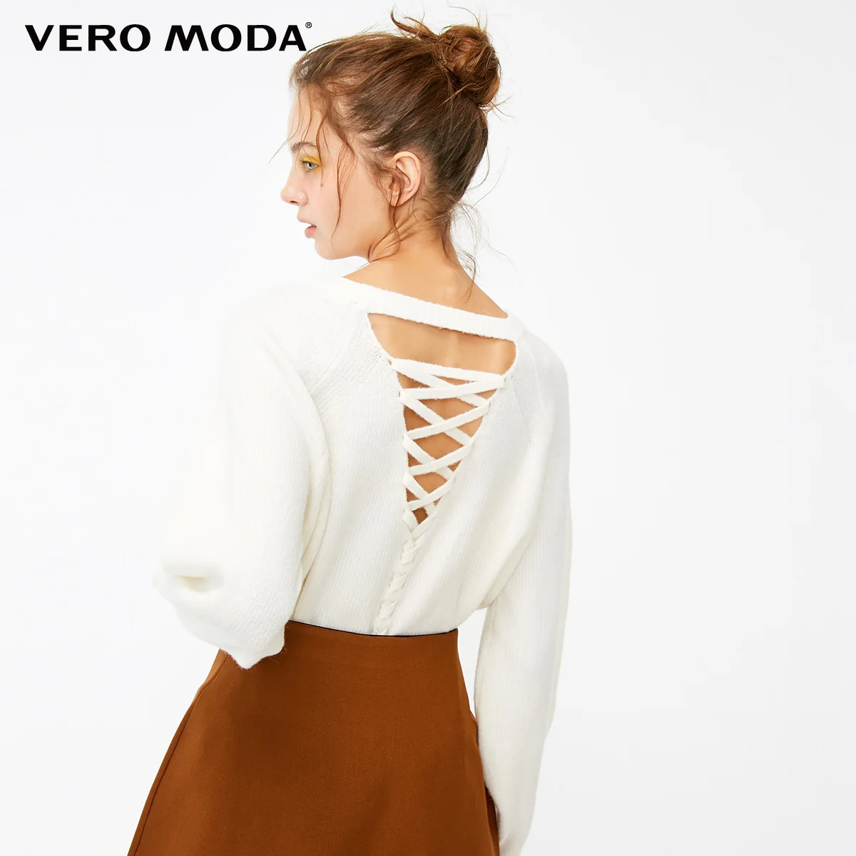 Vero Moda вязанные рукава реглан с вырезом на спине на шнуровке | 318313518