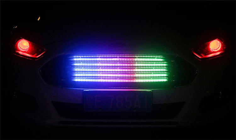 Автомобильный Стайлинг тип потока Светодиодные полосы света Универсальный подходит для автомобиля Передняя решетка сетевой свет бар сигнал поворота тормоза DRL