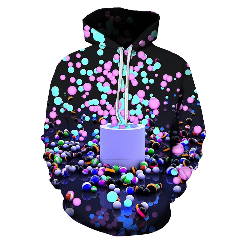 WY-890 Creative color stereo jelly 3D digital print hoodie autumn men fashion hot hooded shirt menwomen fashion pocket hooded pullover - Цвет: WY-890