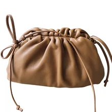 Новая сумка с облаками, мягкие кожаные сумки, сумка через плечо, сумка-клатч с пельменями