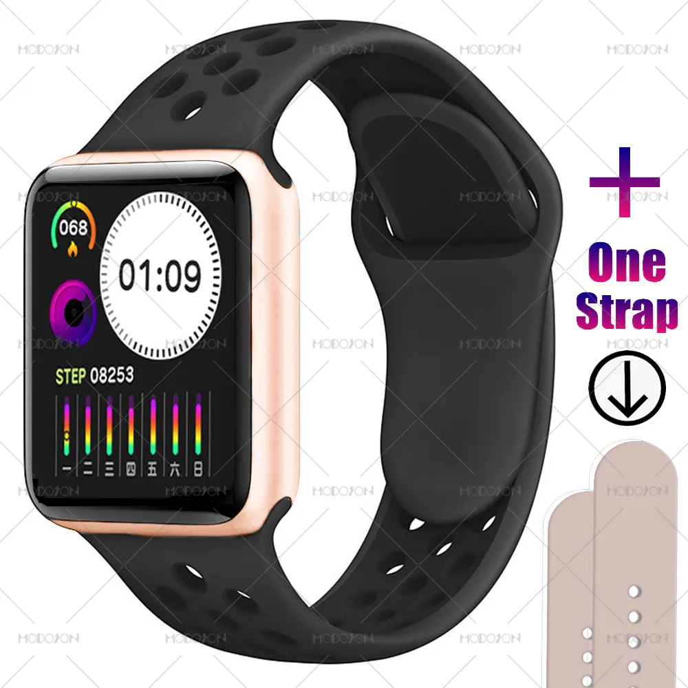 gold gray black MODOSON умные часы iwo 12 мини серия 5 всегда яркий экран сердечный ритм Спорт Фитнес трек умные часы для Apple iphone Android - Цвет: gold gray black