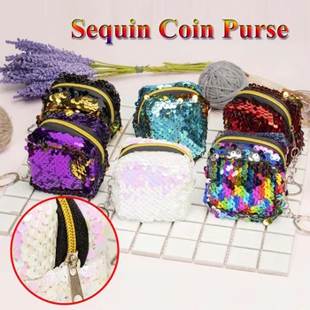 

Fashion Women Kids Cartoon Sequins Coin Purse Mini Wallet Girl Zipper Clutch Coin Earphone Package Handbag Purse Bags Pouch