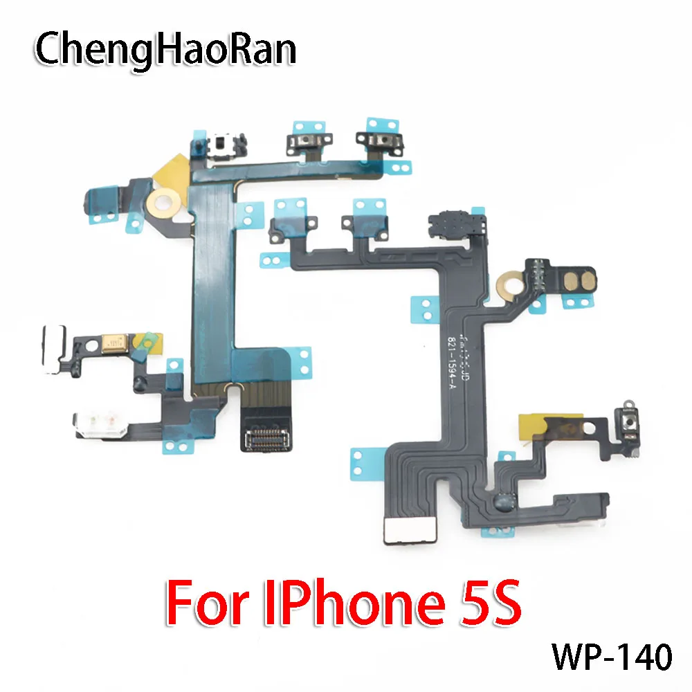 ChengHaoRan 2 шт./лот для Iphone 4, 4S, 5, 5C, 5S, 6, 6 PLUS, 6 S, 6splus, плоский кабель, выключатель питания, кнопка громкости, запасные части
