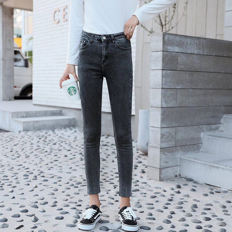 GUUZYUVIZ Pencil Jeans Woman High Waist Denim Pants Ladies Autumn Winter Jean Femme Vintage Casual Plus Size Jeans