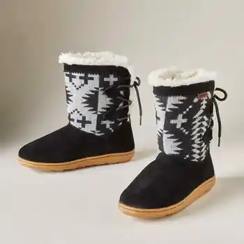 

Size 43 Woman Knee High Boots Low Heels Lace Up Zipper Riding Booties Western Ethnic Boots Bottines Seude Leather Shoes