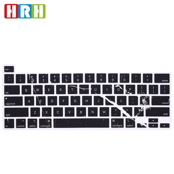

HRH Marble black Silicone English Keyboard Skin Cover For MacBook Pro 16 Inch 2019 A2141Newest pro13 A2289 A2251(2020Release)