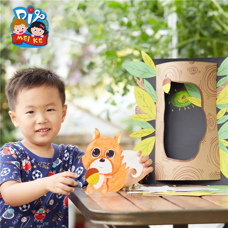  Tree Hole Squirrel Arts & DIY Toys for Children Kindergarten Manual Learning Education Toys Montess - 4000264935423
