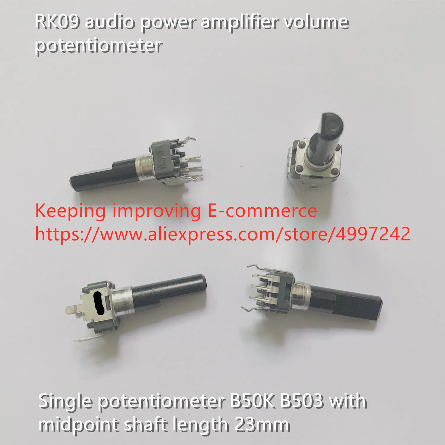 Original new 100% audio power amplifier volume potentiometer RK09 Type single B50K B503 with midpoint shaft length 23mm SWITCH