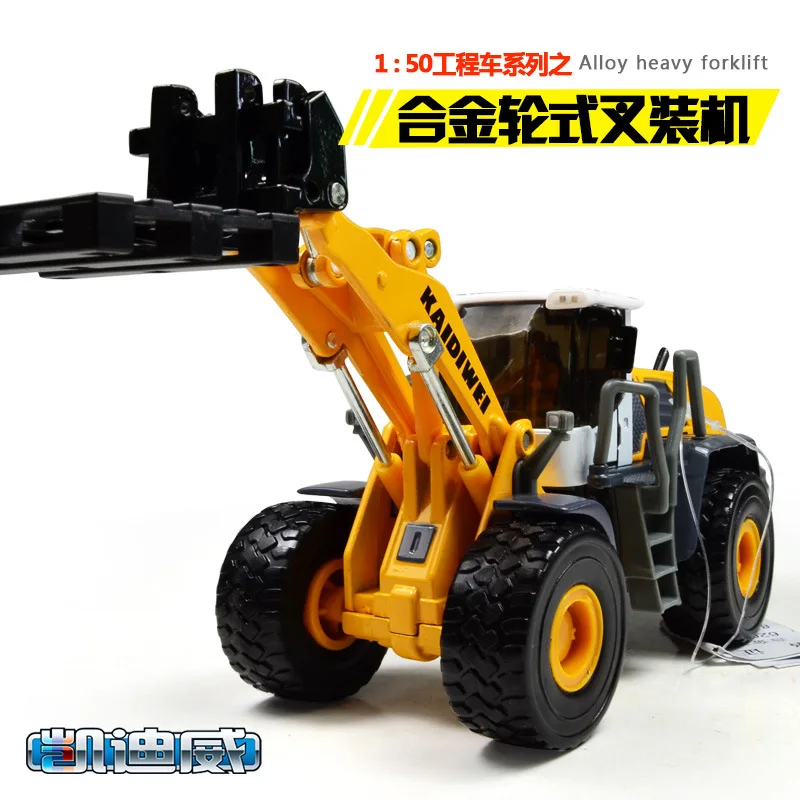 1:50 high simulation alloy toy engineering wheeled forklift car model for children gifts