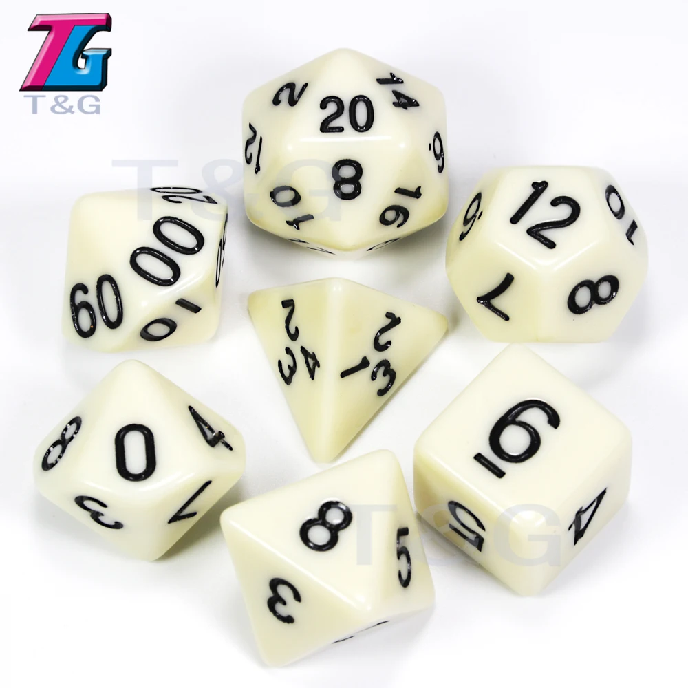 Одежда высшего качества 7 шт./компл. акриловые многогранные TRPG игры для Подземелья и Драконы непрозрачные D4-D20 Multi по бокам кости Pop для игровая