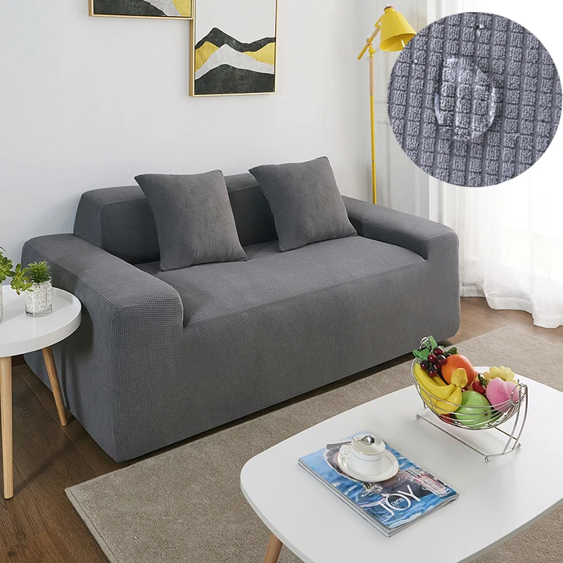 9-Light Grey Чехлы для диванов, водонепроницаемые чехлы для диванов для гостиной, эластичные Угловые флисовые чехлы для диванов, L форма, набор, защита для мебели - Цвет: 9-Light Grey