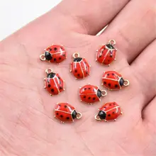10 шт. Милая Божья коровка эмалированная Подвеска для браслета DIY