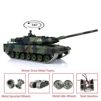 شراء2.4G Henglong 1/16 TK 6.0S جيل الأشعة تحت الحمراء القتالية ترقية ليوبard2a6 دبابة مع جهاز للتحكم عن بُعد 3889 المسارات ث/الروابط المعدنية TH12750