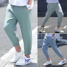 Детская одежда; коллекция года; сезон лето; модные повседневные противомоскитные штаны для мальчиков; стиль; однотонные брюки для мальчиков