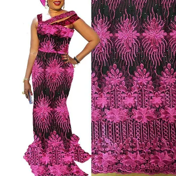 

French Tulle Lace Nigerian Lace Fabric 2020 High quality African lace fabric for Wedding Dress African fabric lace 5yards
