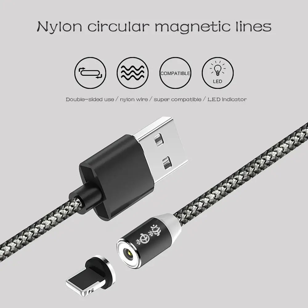 Микро Магнитный адсорбционный USB кабель нейлон USB синхронизация данных мобильный телефон Android кабель для зарядного устройства для samsung кабель данных
