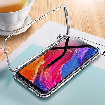 

20pcs Metal Magnetic Adsorption Case Tempered Glass Hard Transparent Magnet Cover For Xiaomi Mi Note 10 Pro 9 SE 9T CC9 CC9E