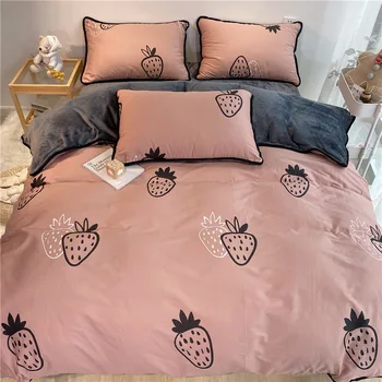 

Pure Cotton Fresh Printed Bedding 4Pcs Set Bed Sheet Quilt Cover Pillow Case Soft Comfortable Home Textile Products