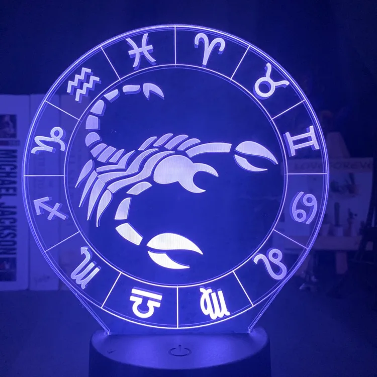 Scorpio Светодиодный ночной Светильник Козерог 16 Цвета меняется с пультом дистанционного управления для Спальня Ночной светильник подарок на день рождения, двенадцать созвездий лампа - Испускаемый цвет: Scorpio