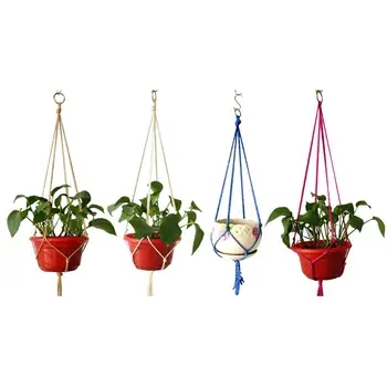 

Handmade Cotton And Linen Rope Pots Lanyard For Balcony Flowerpots Plants Succulent